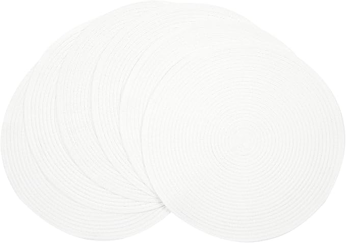 SHACOS Round Braided Placemats Set of 6 Round Table Mats by SHACOS