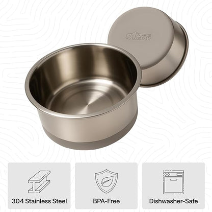GORILLA GRIP Dog Bowls, Food Grade 304 Stainless Steel, Holds 4 Cups Each Food - Image 6