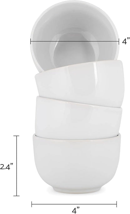 Elanze Designs Bistro Glossy Ceramic 4 inch Cute and Small Dessert Bowls Set of - Image 3
