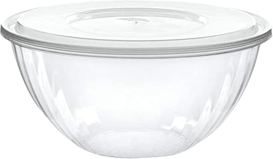 2 Swts Disposable Round Crystal Clear Serving Bowls by PLASTICPRO