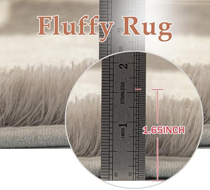 PureCozy Checkered Rug 5x7 for Living Room, Modern Grey Shag Rug Shag Rug Super - Image 6