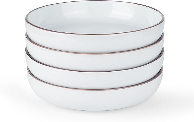 famiware Mercury Pasta Bowls Set of 4, 33 oz Large Salad Bowls, Lead-free and by Famiware