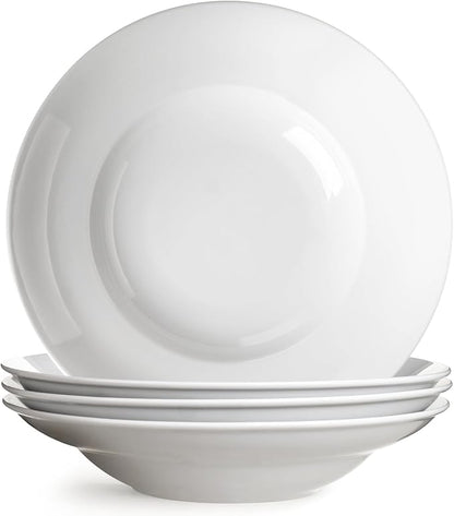 Large Pasta Bowls, 50 Ounces Big Salad Bowls, 10.7 inch White Soup Bowls by Wareland