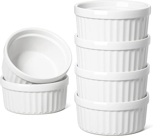 LE TAUCI Ramekins 4 OZ Oven Safe, Creme Brulee Ramekins, Pudding Custard Cups by LETAUCI