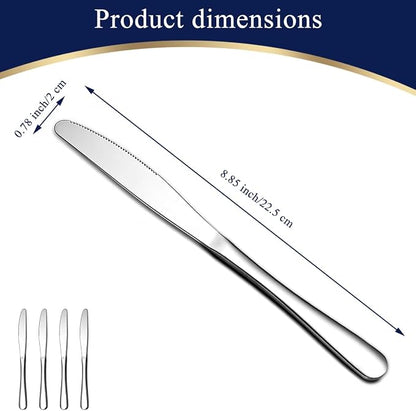 Berglander Dinner Knives Set Of 4, Stainless Steel Butter Knife Spreader 9.17" - Image 2