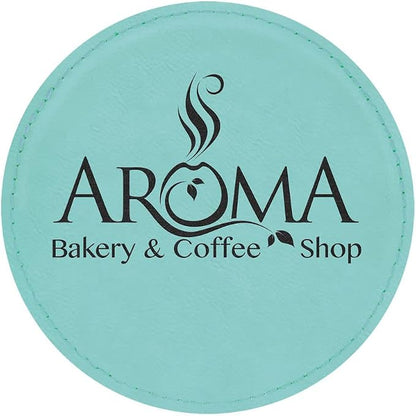 Custom Engraved Coasters | Personalized Leather Coaster | Set of 6 | Drink - Image 2