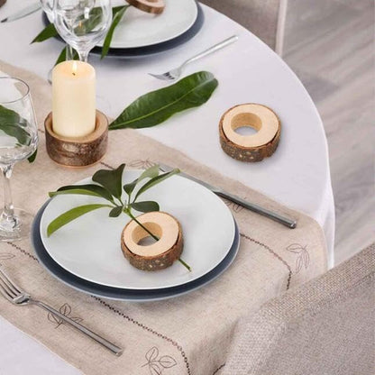 Rustic Wooden Napkin Rings, Handmade Creative Napkin Round Holder - Image 6