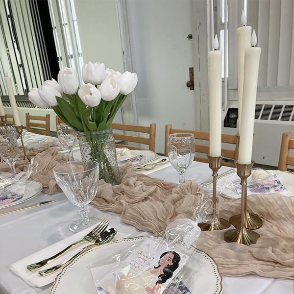 10 Packs Nude Cheesecloth Table Runner 35x120 inch, Boho 10ft Light Brown - Image 8
