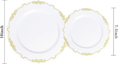 U-QE 100PCS Gold Plates Disposable - Image 2