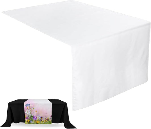 1 Pcs White Sublimation Table Runners Blanks 36 x 72 Inch Polyester White Table by Breling