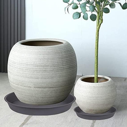 6 Pack of 12 inch Plant Saucer Gray, Heavy Duty Plastic Plant Saucer 12 inch - Image 3