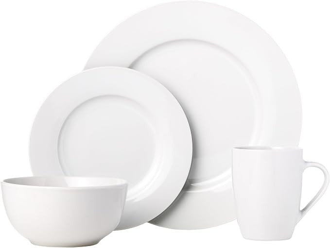Amazon Basics 16-Piece Porcelain Dinnerware Set, Microwave and Dishwasher Safe - Image 2