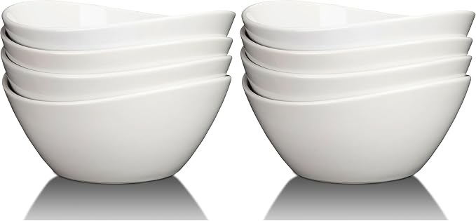 GarveeHome 8" Ceramic Deep Soup Bowls & Salad Bowls - 42 OZ Large Bowls Set of 4 by GarveeHome