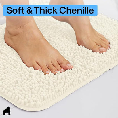 GORILLA GRIP Bath Rug Mat 30x20, Thick Soft Absorbent Chenille, Quick Dry - Image 4