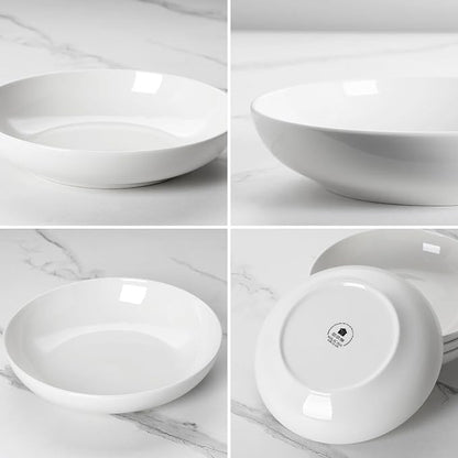 MALACASA 10" Large Pasta Bowls Set of 4, 56 OZ Wide and Shallow Salad Bowls - Image 8