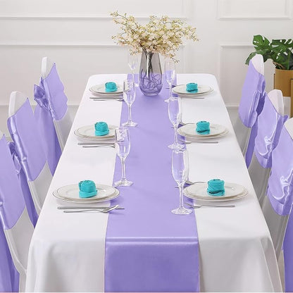Horbaunal 2 Pack Lavender Satin Table Runner 12 x 108 Inch | Smooth Table - Image 2