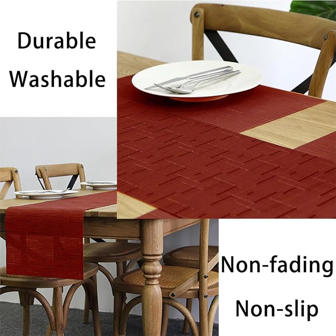 PIGCHCY Placemats Set of 8 Washable Durable Place Mats Vinyl Heat Resistant - Image 5