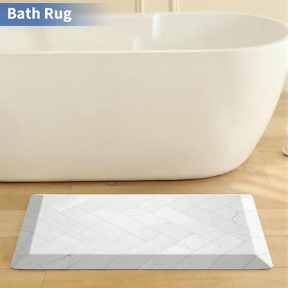 UKISS 9/10 Marble-Pattern Extra Thick Cushioned Kitchen Mat, Non-Slip - Image 8