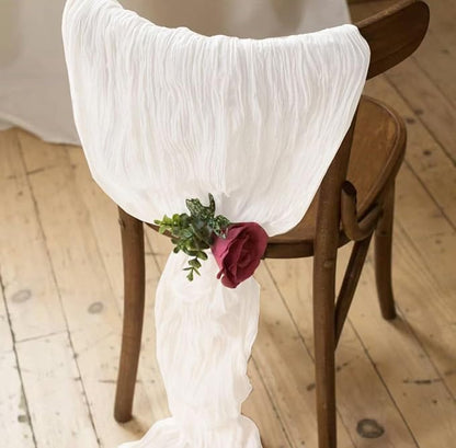 6Pack White Cheese Cloth Table Runners 17x108inch Sheer White Table Runner | - Image 8