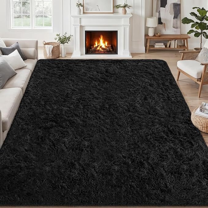 Area Rug for Living Room Bedroom: 4x6 Soft Fluffy Shag Rugs Upgrade Non-Slip - Image 2