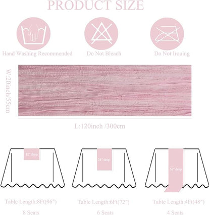 20Pack Light Pink Cheesecloth Table Runner 20x120inch Gauze Table Runners | - Image 7
