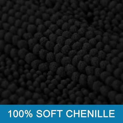 H.VERSAILTEX Bath Mats for Bathroom Non Slip Extra Thick Chenille Striped Bath - Image 3