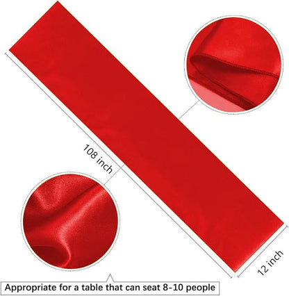 Red Table Runners 16 Pack 12x108 inch Silk Satin Smooth Fabric | Satin Table - Image 2