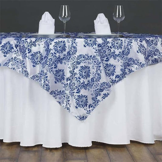 Efavormart 5pcs Royal Damask Flocking Square Tablecloth Overlay 60"x60" Square by efavormart