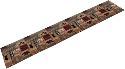 Rustic Cabin Moose Deer Bear Table Runner, Retro Bear Cottage Country Style - Image 7