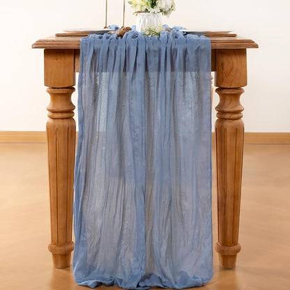 Dusty Blue Cheesecloth Table Runner 160 Inches 10 Pack Gauze Table Runner | - Image 2