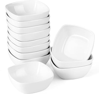 MALACASA 5 oz Porcelain Dip Bowls Set, 12 Pack Small Ramekins Stackable | by MALACASA