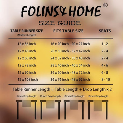 FOLINS&HOME Yellow Waterproof Decorative Table Runner 48 Inches Long | 210GSM - Image 6