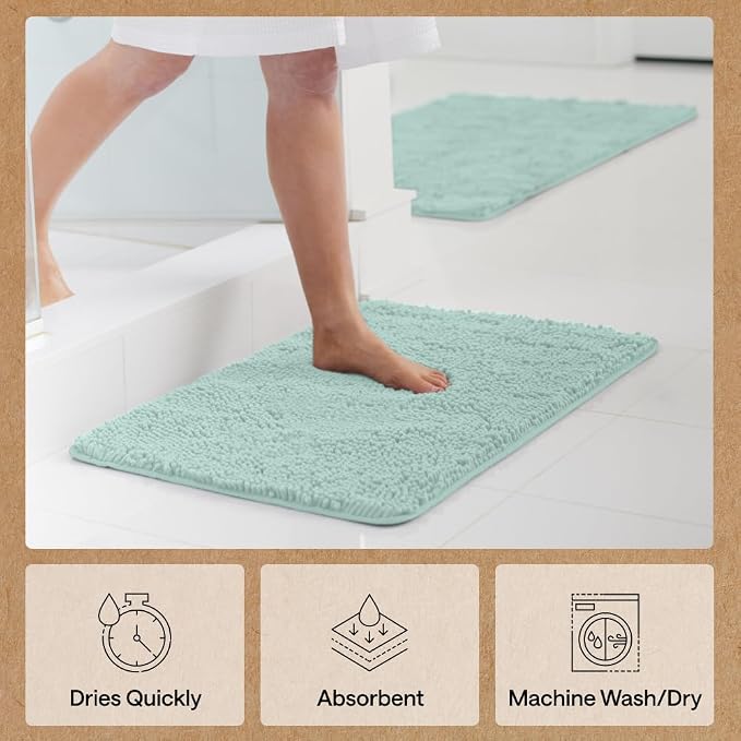 GORILLA GRIP Bath Rug Mat 30x20, Thick Soft Absorbent Chenille, Quick Dry - Image 7
