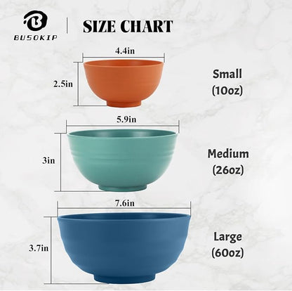 Wheat Straw Bowls, 10 OZ Snack Bowl Set of 8, Unbreakable Small Bowl, - Image 4