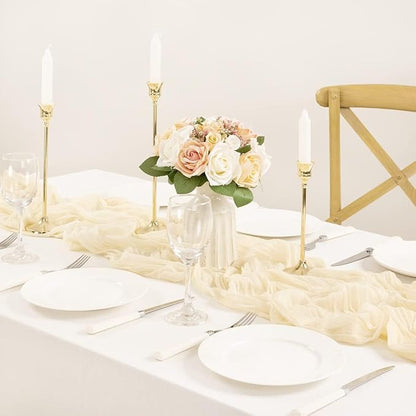 8 Pack Beige Cheesecloth Table Runner 10ft Boho Rustic Gauze Runner | - Image 5