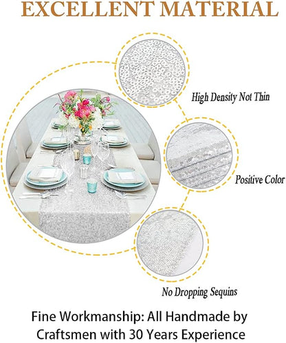 ShinyBeauty Wedding Decor Sequin Elegant Tassel Table Runner - Image 3