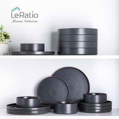 LERATIO Dinner Plates, Ceramic Dinner Plates Set of 6, 10.75 inch Large ceramic - Image 7