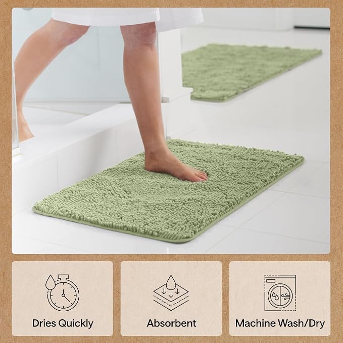 GORILLA GRIP Bath Rug Mat 48x24, Soft Absorbent Chenille, Quick Dry Microfiber - Image 7