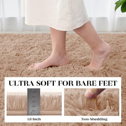 Area Rug for Living Room Bedroom: 4x6 Soft Fluffy Shag Rugs Upgrade Non-Slip - Image 6