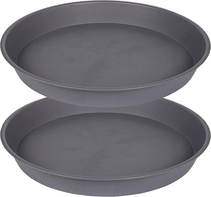 2 Pack of 8 inch Plant Saucer Clear, Heavy Duty Plastic Plant Water Tray 8 inch by Bleuhome