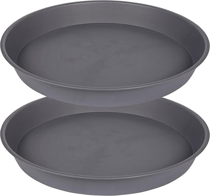2 Pack of 14 inch Plant Saucer, Heavy Duty Round Plastic Plant Water Tray by Bleuhome
