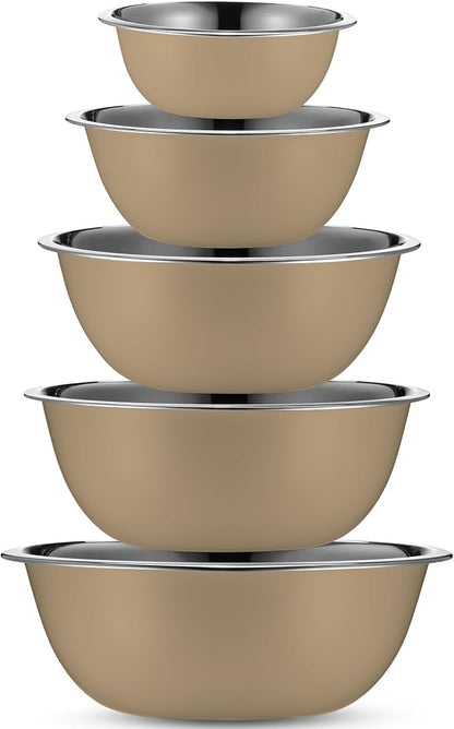 Stainless Steel Mixing Bowls Set, 5-Piece Meal Prep & Food Storage | .75 - Image 2