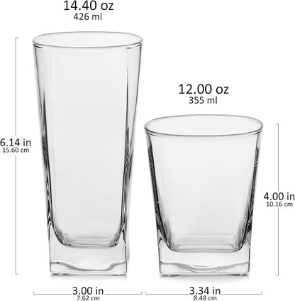 Libbey City Tumbler and Rocks Glass Set, Elegant Drinkware Glasses Set - Image 7