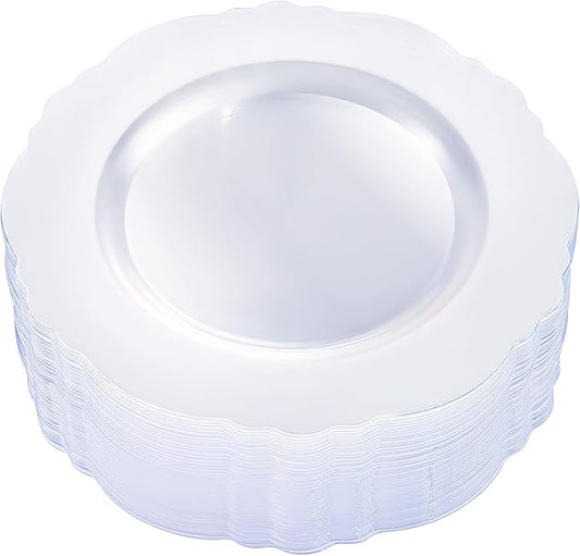 60pcs Clear Plastic Plates Disposable by WDF