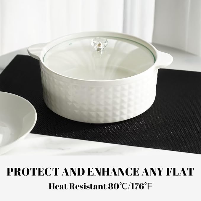 Placemats Set of 6 Vinyl/Plastic Woven Place Mats - Image 4