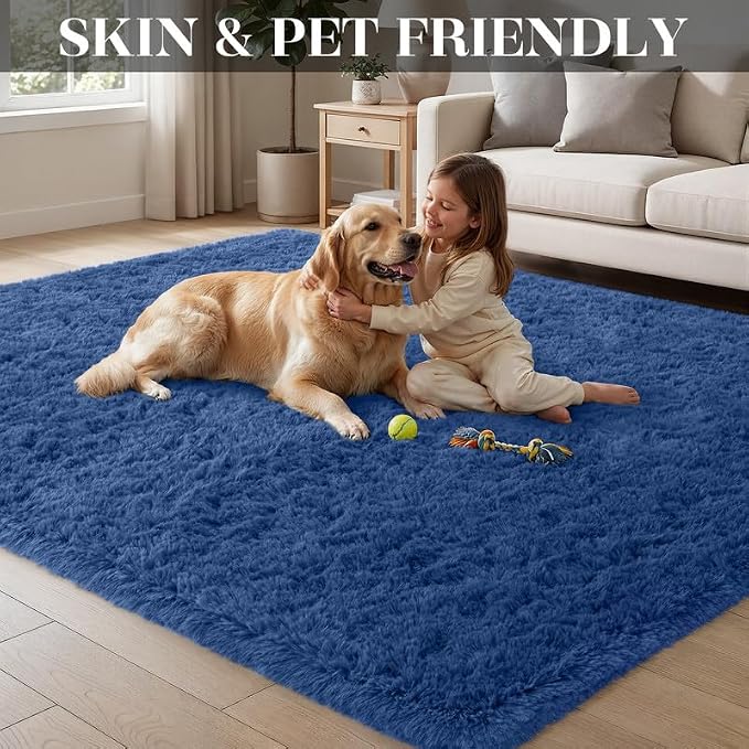 Area Rug for Living Room Bedroom: 4x6 Soft Fluffy Shag Rugs Upgrade Non-Slip - Image 3
