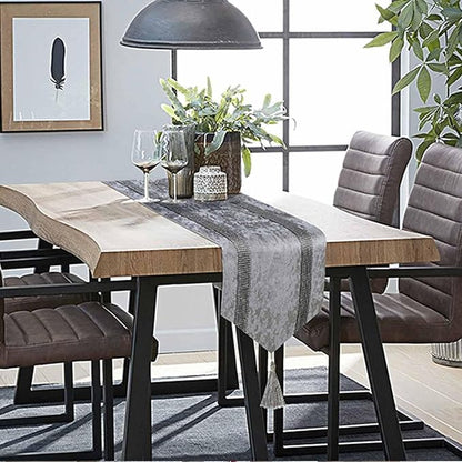 Elegant Grey Table Runner, Ombre Velvet, Modern Style - Image 6