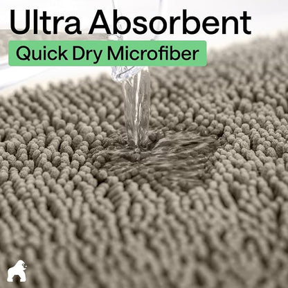 GORILLA GRIP Bath Rug Mat, Thick Soft Absorbent Chenille, Quick Dry Microfiber - Image 5