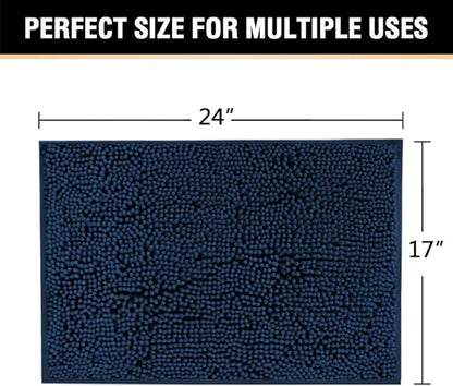 H.VERSAILTEX Navy Blue Bath Rug, Bath Mat Non Slip Bath Mats - Image 2
