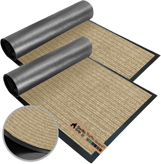 GORILLA GRIP Waterproof Traffic Guard Door Mat, 2 Pack Heavy Duty Entryway Mats by Unknown